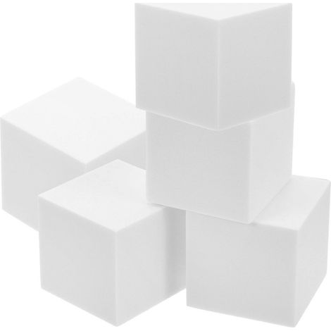 Lot de 6 cubes en mousse lisse vierges, non peints, pour la décoration et les loisirs créatifs. (1/5)