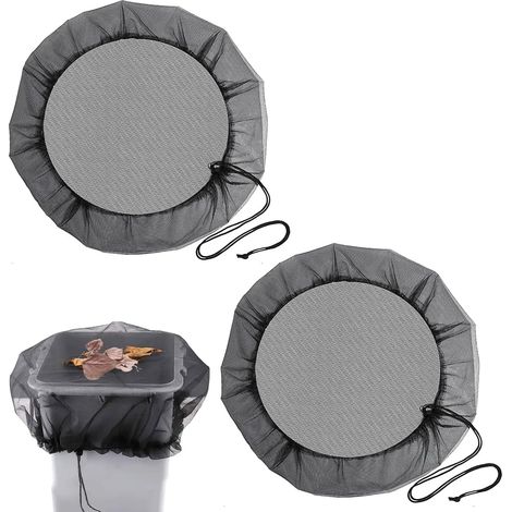 2-teiliges Regentonnennetz mit verstellbarem Kordelzug, 60 cm Abdeckung für runde Regentonnen mit einem Durchmesser von weniger als 55 cm, Schutz vor Laub