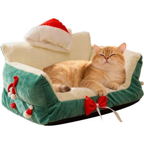 1pc Petit Panier pour Chat Nid d'hiver Lavable Et Antidérapant pour Animaux Panier Apaisant Pour Chien Pour L'Intérieur La Maison (1/4)