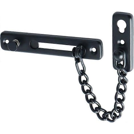 Grille de porte en acier inoxydable avec verrou antivol à ressort, noir mat (1/4)