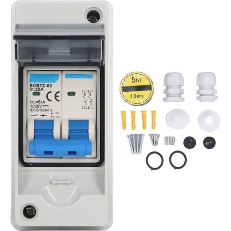 Miniatur-Leistungsschalter 25 A, DC-Trennschalter, Blitzschutz, mit wasserdichtem Verteilerkasten IP65, 1000 V (1/5)