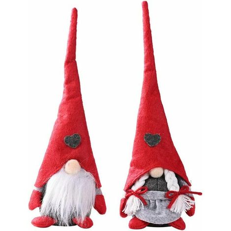 Gnome de Noël Figurine de Noël scandinave tomte nisse, gnome suédois, poupées de Père Noël, figurines de gnome, décoration de Noël, Père Noël suédois pour enfants, Noël, lot de 2, Ensoleillé (1/5)