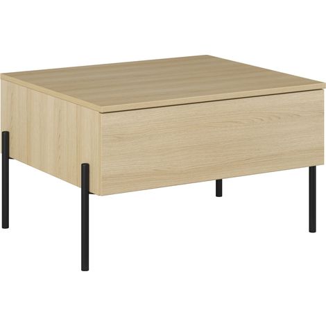 Mesa de centro Levtenu 116, Roble, 43x60x70cm, Diámetro: 0, Aglomerado laminado, Angular
