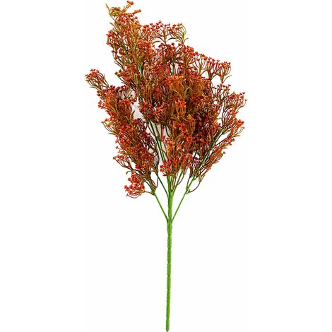 75cm Artificial Coral Berry Spray Bush Stem (1/4)