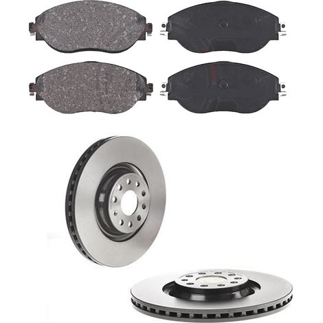 KIT FRENI ANTERIORI compatibile con VW PASSAT B8 (3G2,CB2) - DISCHI + PASTIGLIE OEM: P 85 131 , P 85 126 , P 85 147 / 18194 , 17558 /SOSTITUZIONE DIRETTA/BASSA POLVERE/SILENZIOSO (1/5)