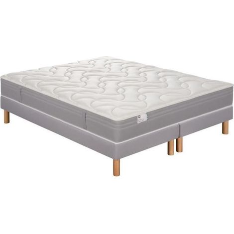 Ens L INDISPENSABLE 160x200 matelas H26 ressort ensachés, ferme, 2 sommiers (1/5)