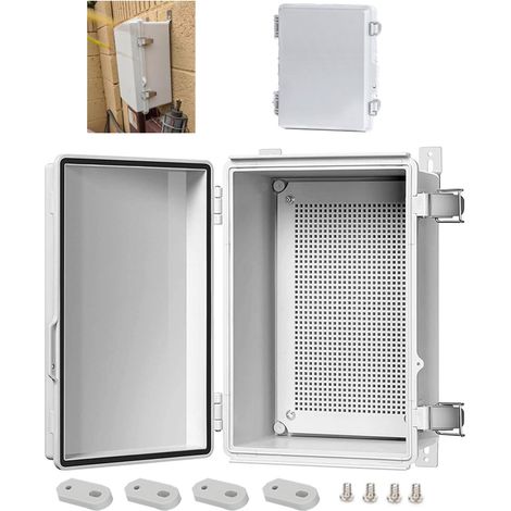 Boitier Electrique Etanche,Boitier Electrique Plastique Abs,Boîtier De Distribution Électrique Étanche Ip67,Armoire Murale,Convient Pour Une Utilisation En Extérieur,Couleur Grise(30x20x13cm) (1/5)