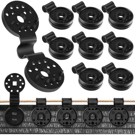 50pcs Clips Plastiques pour Toile D'Ombrage, Clips de Fixation Voile D'ombrage, Clip Toile D'ombrage, Clip Spécial avec Oeillet, Applicable à Pergola, Serres Filet D'ombre (50, Octogonale) (1/5)