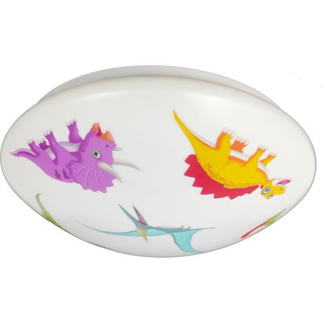 Coole Deckenlampe mit Dino Motiv fürs Kinderzimmer, bunt Ø 35cm (1/5)