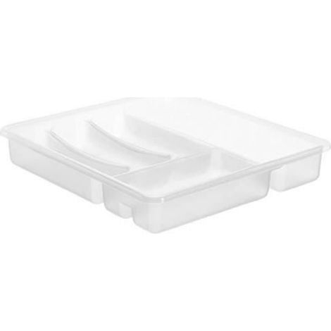 Range Couverts - 6 Compartiments - Polypropylène - 39 x 32 x 5 cm - Blanc - 1 Pièce