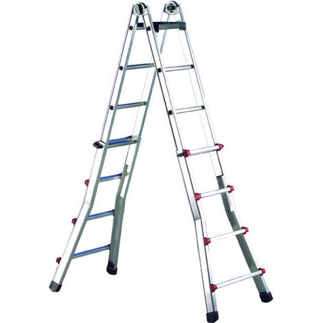 Escalera ind.mult tijera 4,10mt 8+8 telesc alu escalis svelt (1/5)