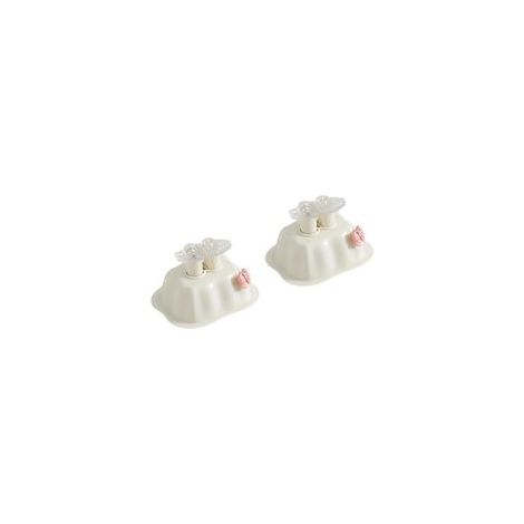 Lot de 2 boutons de WC en forme de cœur Outil d'assistant pour chasse d'eau,Blanc, 2 pièces (1/5)