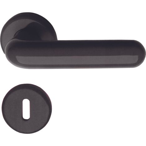 MANIGLIA NYLON CON ROSETTA QUADRO 8  col. Nero 12.00 pz