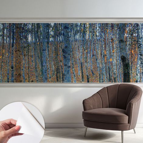 Tapete adhésive moderne pour salon et chambre à coucher Décoration rapide avec colle Forêt de bouleaux 250x104 cm (1/5)