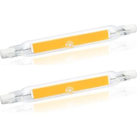5W R7S 78MM Ampoule LED de J78 COB filament, 500 lumens 360 degrés, ampoule halogène 30W 48W 50W équivalent, parfait pour maison, cuisine, pièce, balcon, bureau, etc (2pcs, Blanc Chaud 2700K) [Classe (1/5)