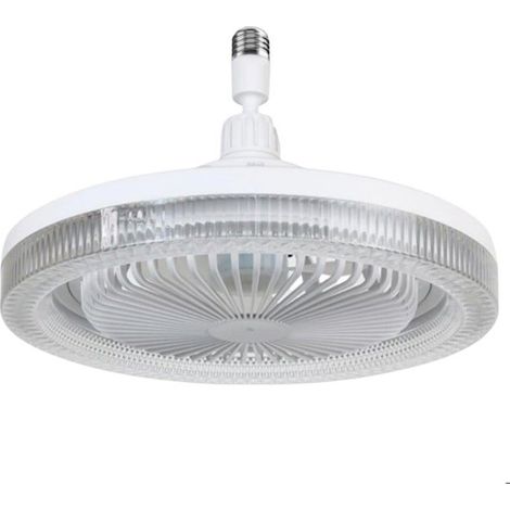 KLVGTIFS PU - Ventilateur Plafond Avec Lumiere Et Telecommande, Douille E27 Ventilateur Dimmable Plafonnier Avec 30W Lampe, 5 Pales, 3 Vitesses (1/5)