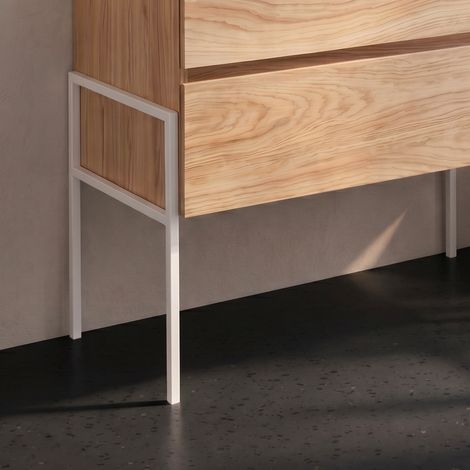 Supporto Mobile Bagno Sospeso Bianco Opaco In Metallo (1/5)