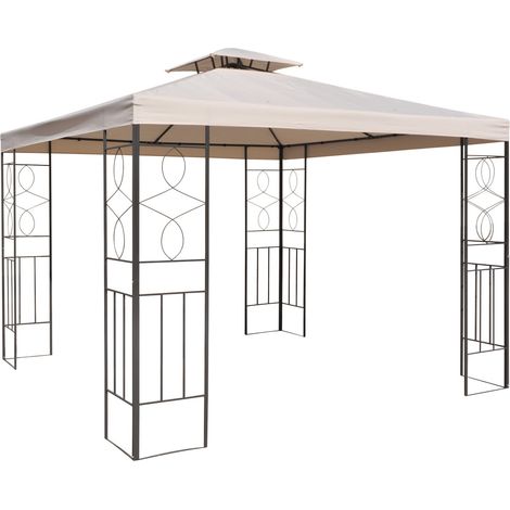 Pavillon, Maße: 3 x 3 x 2,6 m Polyester, Dachfarbe: beige