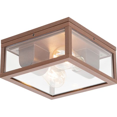 Industrielle Deckenleuchte rostbraun IP44 2-flammig - Charlois
