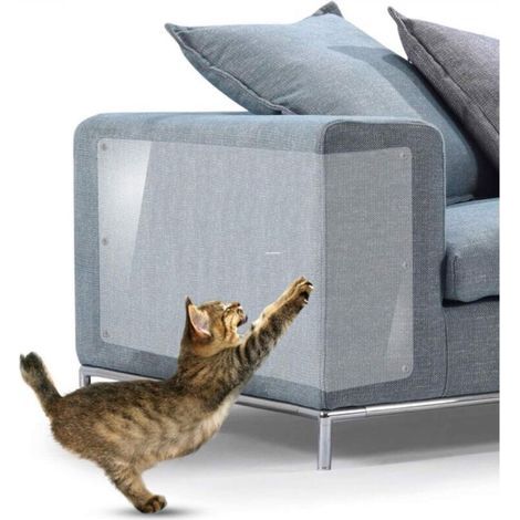 Ineasicer Protection Canape Chat Anti Griffe - 6 PCS Protecteurs Canapé Chat - Protège Griffoir Chat Canapé - Protecteurs Anti-Griffes de Chat - Porte Mur Tapis griffoir pour Canapé Table Meubles (1/4)