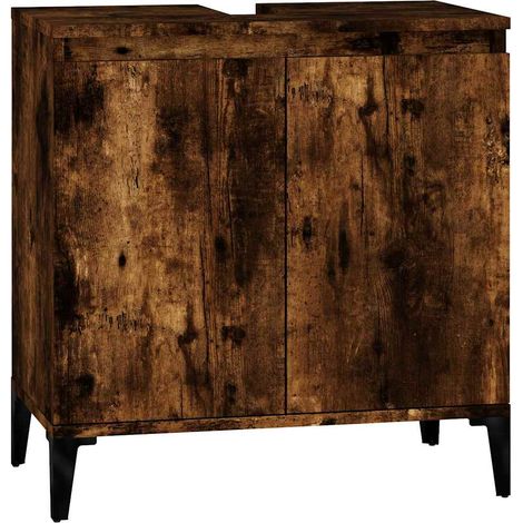 Maison Exclusive - Waschbeckenunterschrank Räuchereiche 58x33x60 (1/5)
