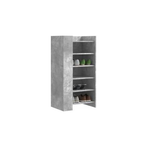 Armoire à chaussures gris béton 52x37,5x100 bois d'ingénierie (1/5)