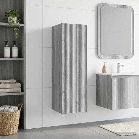 Mueble de baño montado en la pared gris