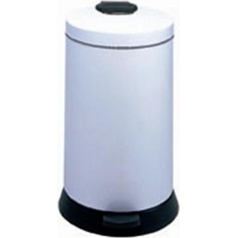 cubo de basura con pedal 20l blanco - 92990 - Rossignol - (1/2)