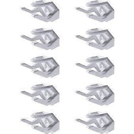 10 crochets pour chapeaux - 5,2 x 4 x 3 cm - étagère à chapeaux - organisateur de chapeaux - fixation murale - crochets pour chapeaux - blanc - porte-chapeaux - plastique - organisateur de chapeaux mu (1/4)