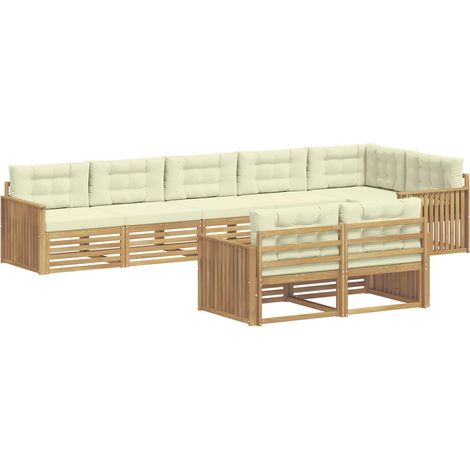 Outdoor Sofa Set 8 pcs White and Cream 406 x 168.5 x 73 cm vidaXL (1/5)