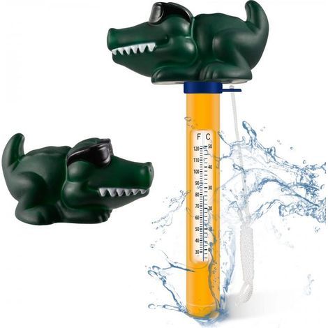Cartoon floating water thermometer for swimming pool, floating thermometer (crocodile) (1/5)