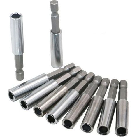 Magnetischer Bithalter im Angebot – 10-teiliges Set – 1/4"-Sechskant-Schraubendreher-Bitverlängerung – 60-mm-Schaft – Elektrowerkzeug (1/5)
