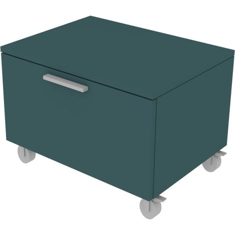 Cassettiera moderna con cassetto - Ideale per cameretta o ufficio - Verde Petrolio