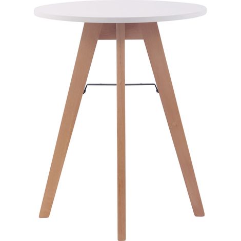 Table d'appoint table de cuisine hauteur fixe 75 cm diamètre Ø 60 cm MDF blanc 100005533