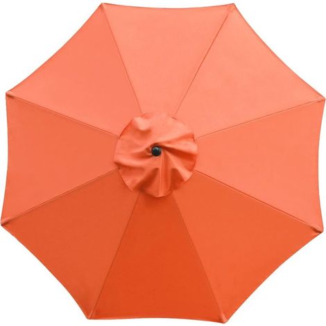 Auvent de remplacement pour cadre de parasol à 8 baleines, tissu de remplacement pour housse de parapluie, housse de parasol de jardin, orange, diamètre 2.7m (1/4)
