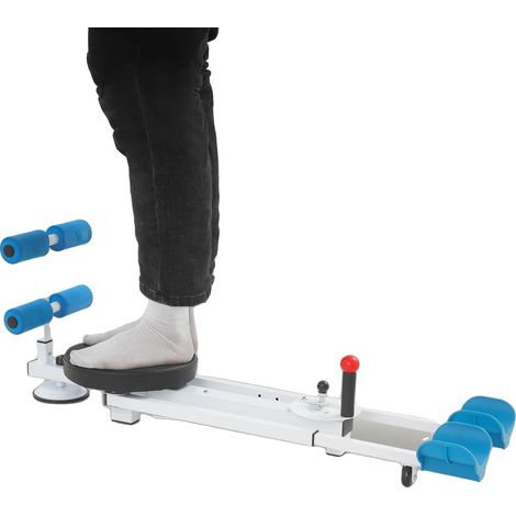 Estirador de piernas, fabricado en aleación y espuma, ángulo de apertura de 0 a 180°, longitud telescópica de 67 a 82 cm, soporta hasta 150 kg, ajustable para mayor comodidad del usuario. (1/5)