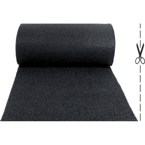 FELPUDO DE RIZO SIN BASE  COLOR NEGRO  1,22 x 3 METRO