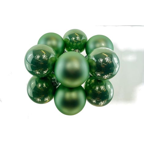 Christbaumkugeln Pfefferminz Ø 8 cm, Glas 6er Set