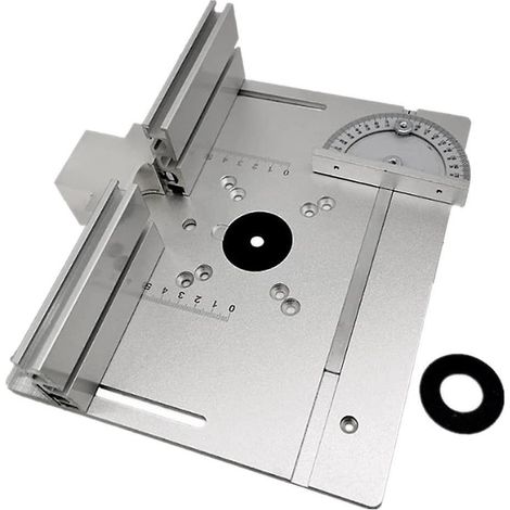 3. Table de fraisage, plaque d'insertion, fraiseuse à bois, outil auxiliaire avec guide d'onglet (1/5)