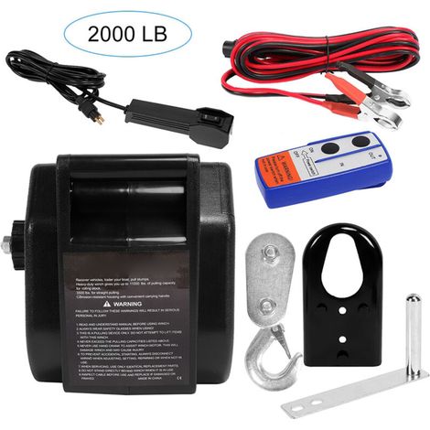 – 12V 2721 kg elektrische Winde – Drahtlose Fernbedienung – 11 m Kabel – Geschwindigkeit 1,83 m/min – Für maritime Anwendungen (1/5)