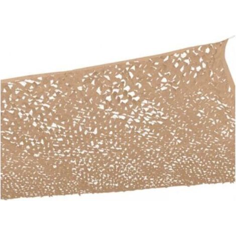 Voile d'ombrage rectangulaire 2x3m – Polyester ajouré anti-UV – Motif camouflage sable – Système de fixation facile