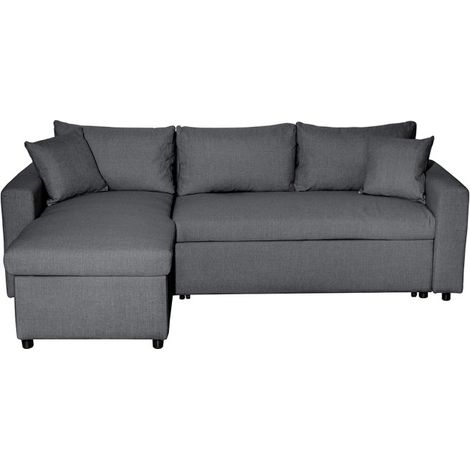 Canapé Convertible d'Angle Réversible "César" 227cm Gris Foncé (1/5)