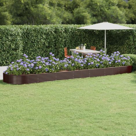 Hochbeet Verzinkter Stahl 600x140x36 cm Braun