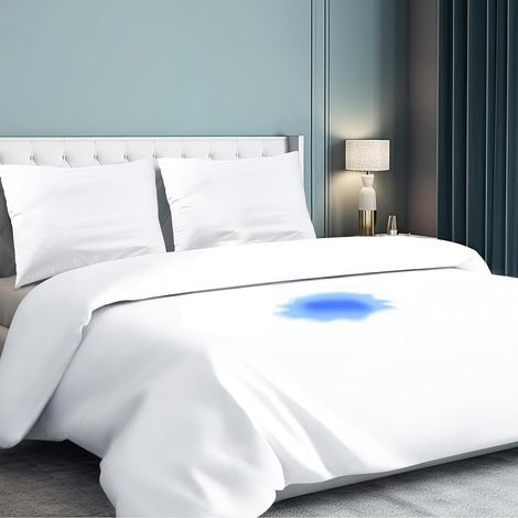 Protège Couette imperméable Coton Respirant avec Waterproof Duvet Cover Fermeture Éclair- Lavable et réutilisable pour Les Adultes, Les bébés, Personnes âgées,Animaux Domestiques (Blanc,140 200cm) (1/5)