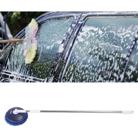 Brosse électrique rotative pour nettoyage auto et domestique - extensible, sans fil, avec poils doux - modèle SD-90, en plastique PP, bleu (1/5)