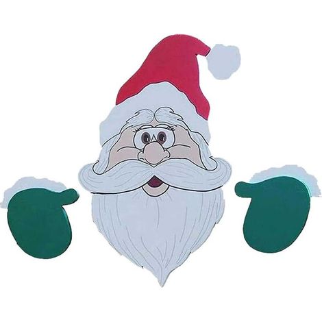 Decorazione natalizia Babbo Natale per recinzione da giardino Decorazione natalizia Vecchio renna pupazzo di neve per recinzione esterna (1 pezzo x Babbo Natale) (1/5)