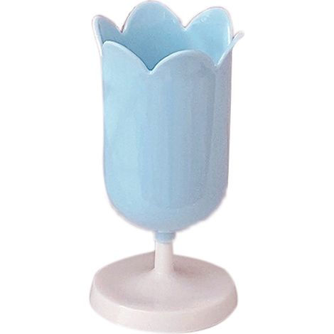 Vintage-Stiftehalter in Tulpenform, großes Fassungsvermögen, ideal für Büro, Arbeitszimmer oder als Dekoration zu Hause – Blau (1/5)