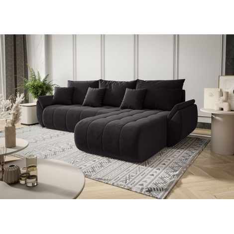 Ecksofa Schlafsofa AKITA Stoff Monolith Grafit Ottomane Rechts (1/3)