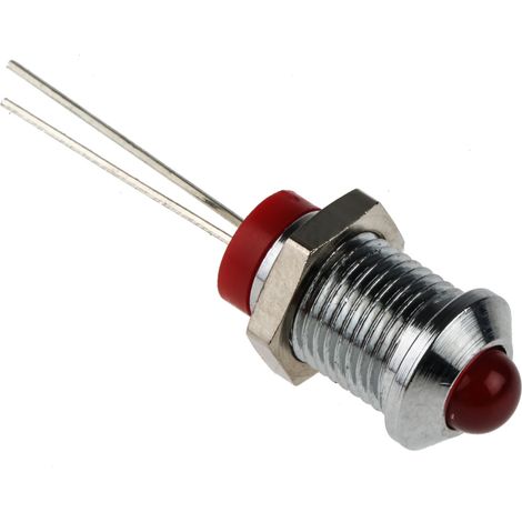 Voyant LED lumineux  Rouge RS PRO, dia. 8mm, 2V c.c., IP67 ( Prix pour 1 )