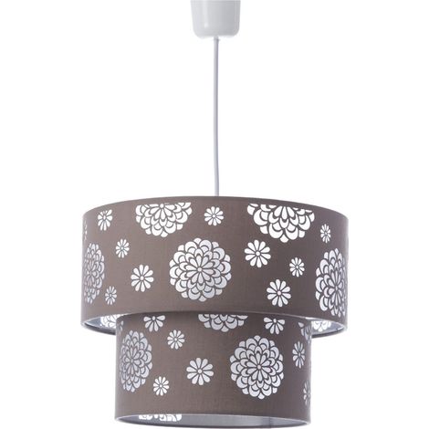 Lustre floral en polyester marron (1/5)